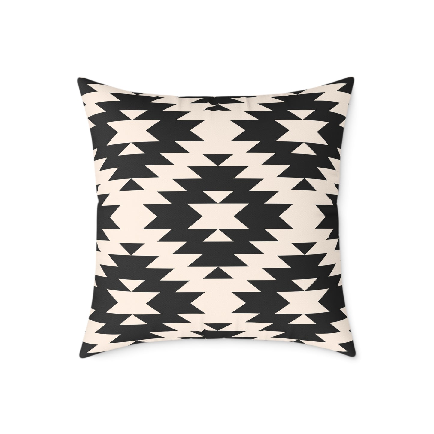 Southwestern Aztec Pattern Pillow | Black and Cream Geometric Throw
