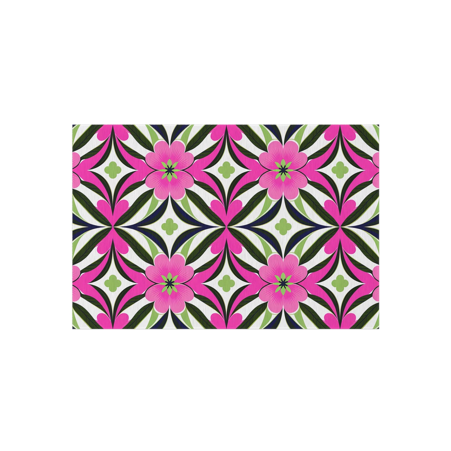 Vibrant Floral Outdoor Rug, Garden Mat, Patio Decor, Porch Rug, Boho Style, Summer Decoration, Outdoor Living