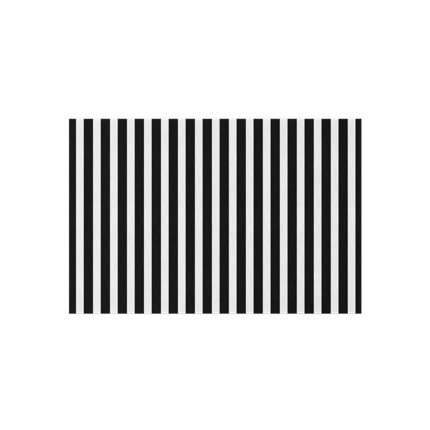 Black and White Stripe Indoor/Outdoor Rug | Patio Mat, Modern Chevron-Free Design