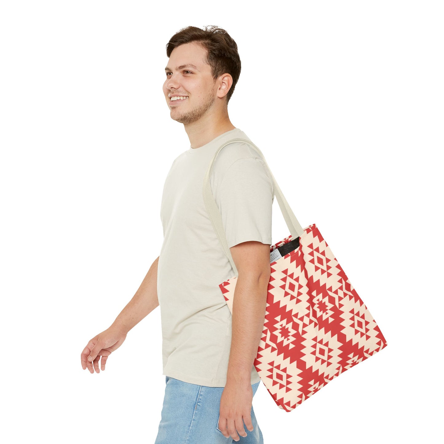 Boho Geometric Tote Bag, Stylish Grocery Bag, Summer Beach Tote, Tribal Design Handbag, Eco-friendly Gift Idea, Cute Carryall
