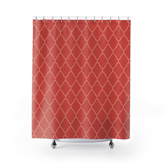 Elegant Style Shower Curtain, Modern Bathroom Decor, Geometric Print, Home Improvement, Gift for Housewarming, Moroccan Quatrefoil - LOLA VEGAS ART