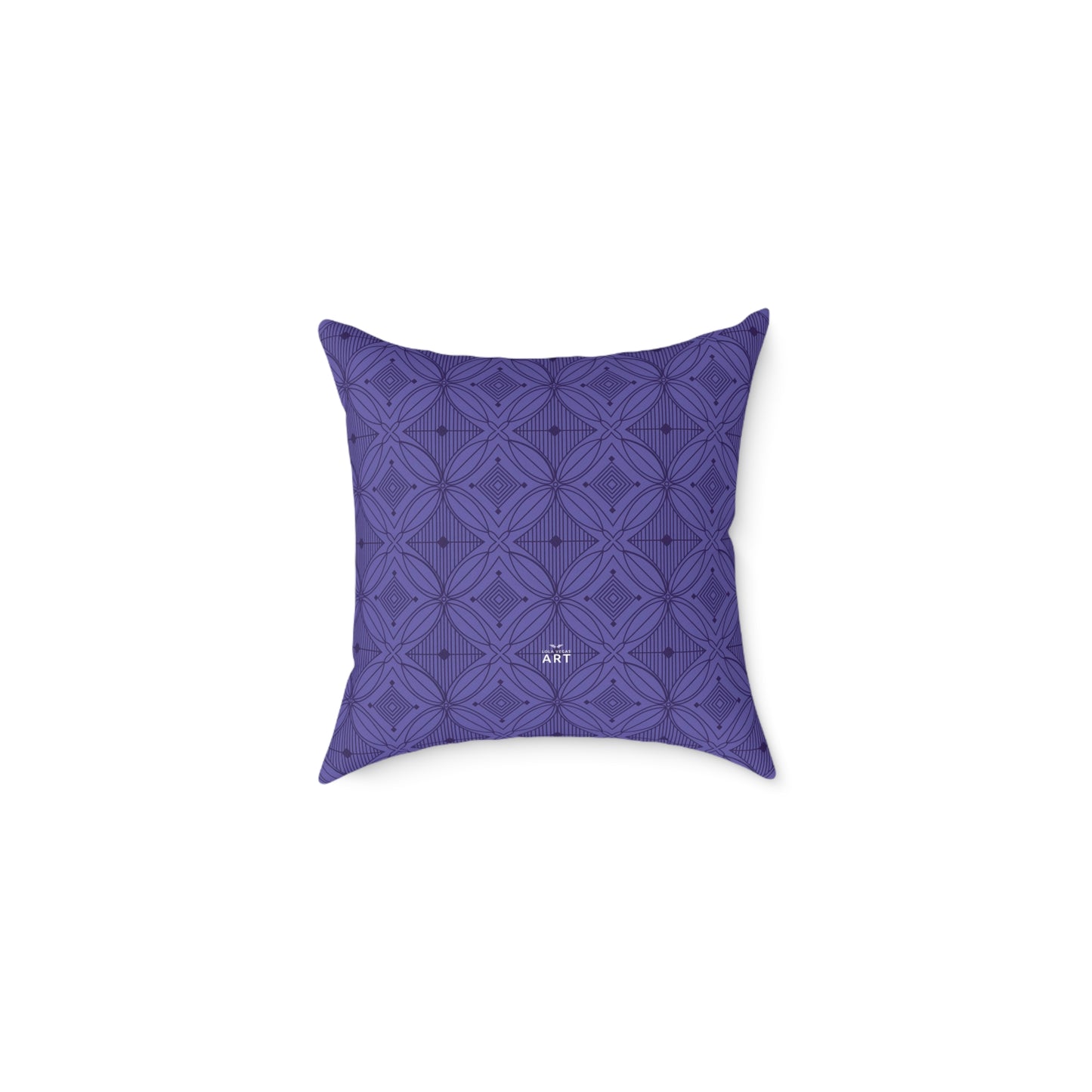 Geometric Mosaic Pattern Square Poly Canvas Pillow | Purple Tile Design