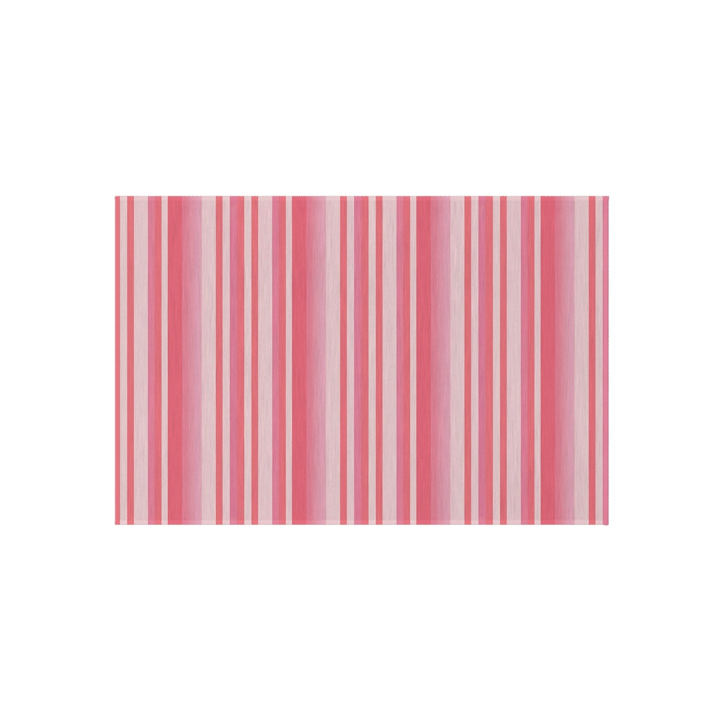 Medium Pink Light Pink Stripe Pattern Outdoor/Indoor Rug | Patio Mat, Water-Resistant Deck Rug