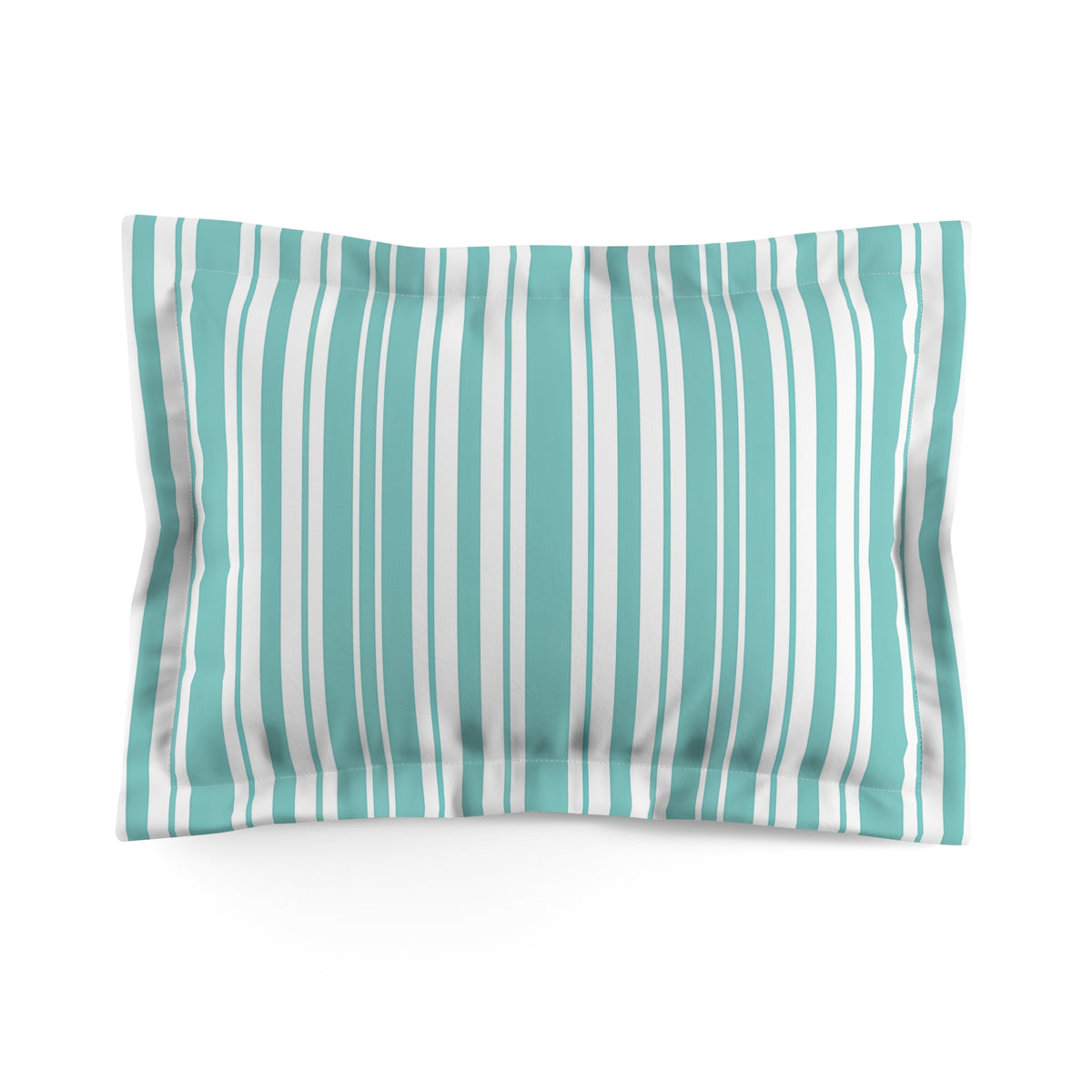 Teal White Vertical Stripe Pillow Sham | Striped Bedding