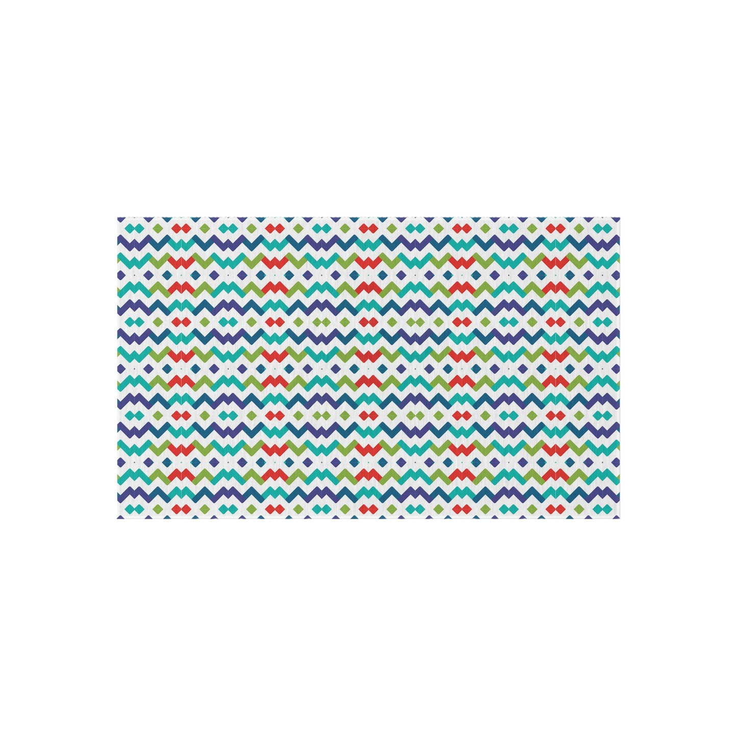 Chevron Zigzag Pattern Outdoor/Indoor Rug | Colorful Geometric Patio Mat