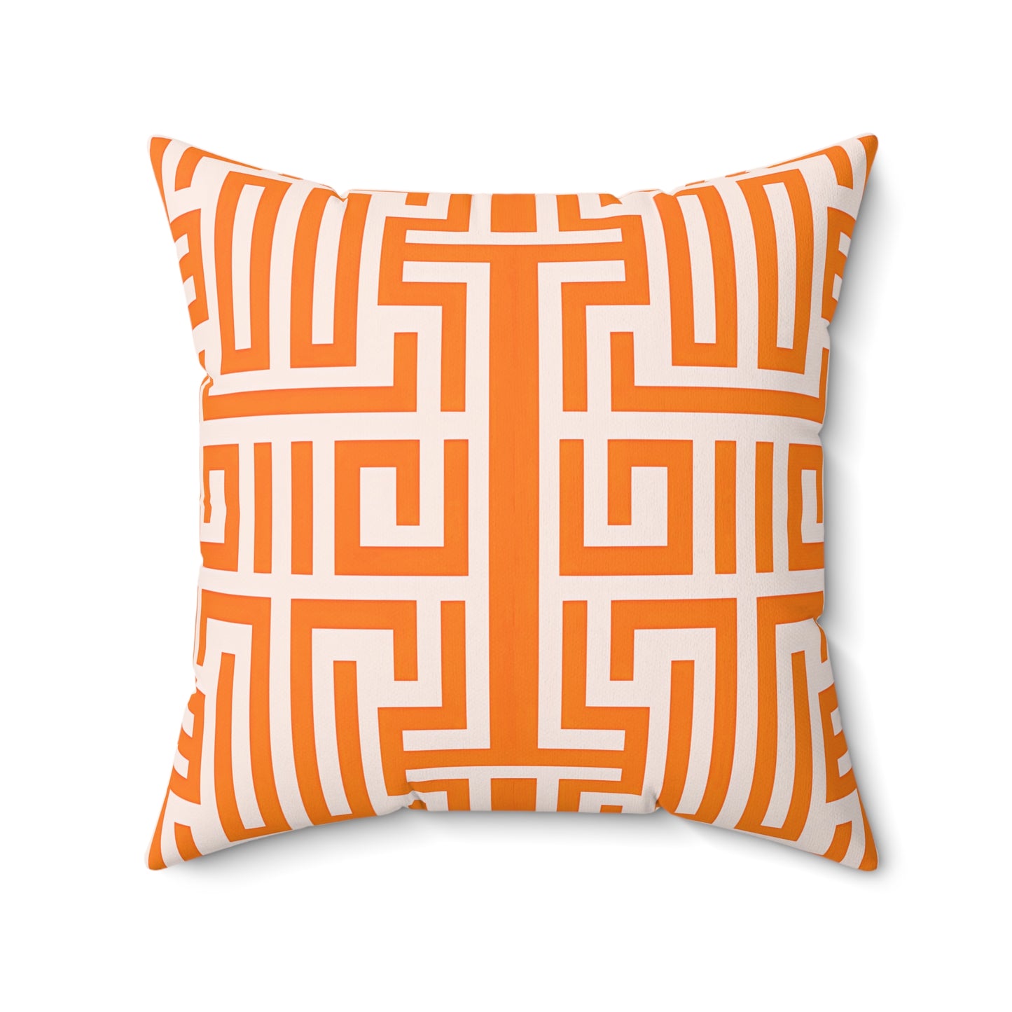 Geometric Patterned Pillow, Bright Orange Accent Cushion for Home Decor, Modern Throw Pillow for Living Room, Cozy Gift Idea