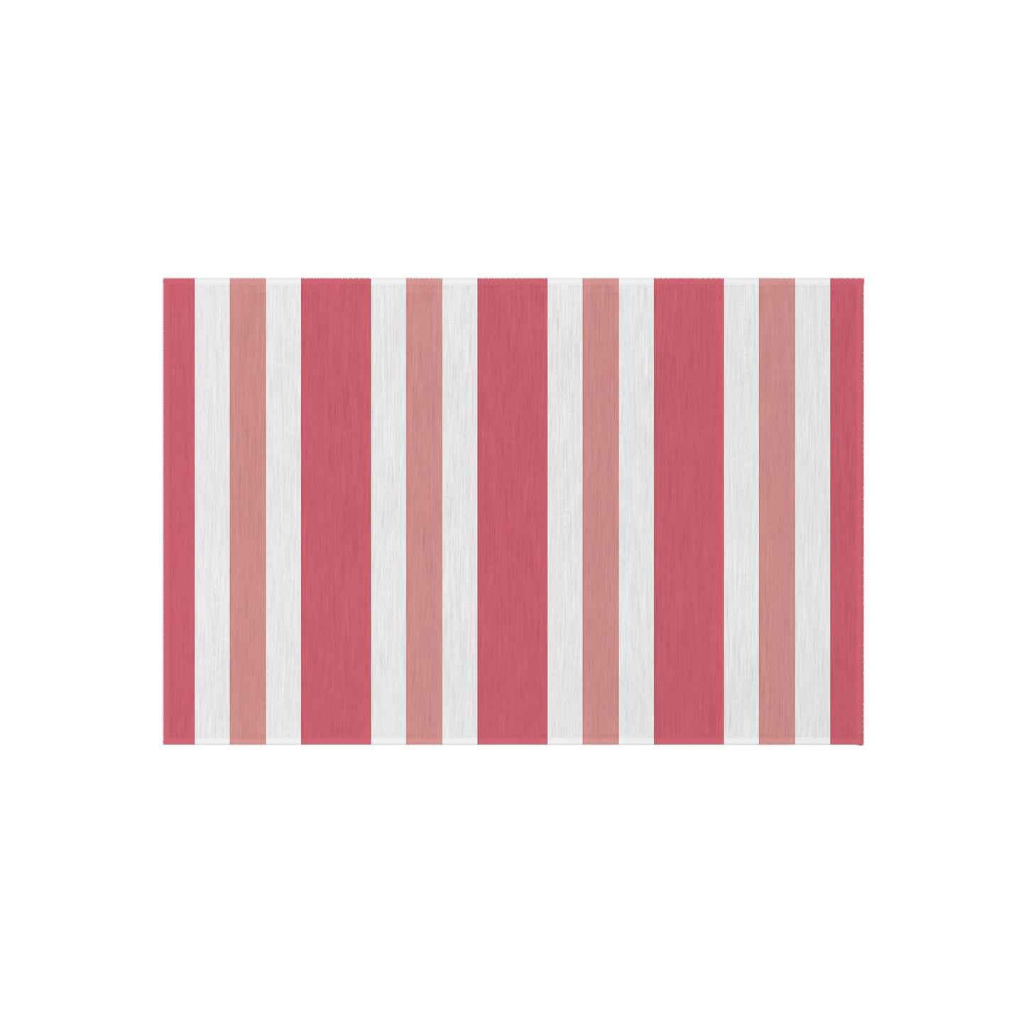 Light Pink Medium Pink White Striped Outdoor/Indoor Rug | Patio Mat