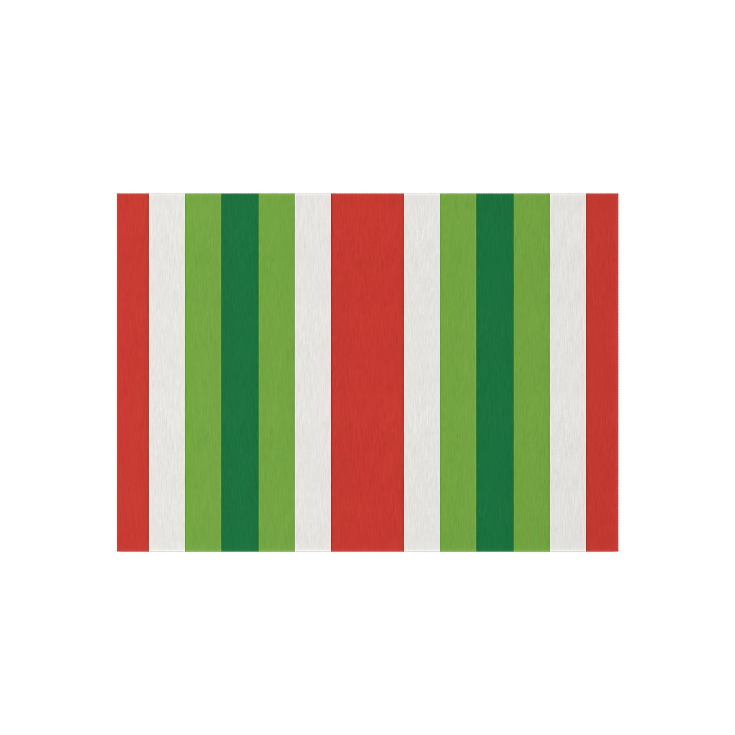 Red White Green Stripe Outdoor Rug | Patio Deck Mat