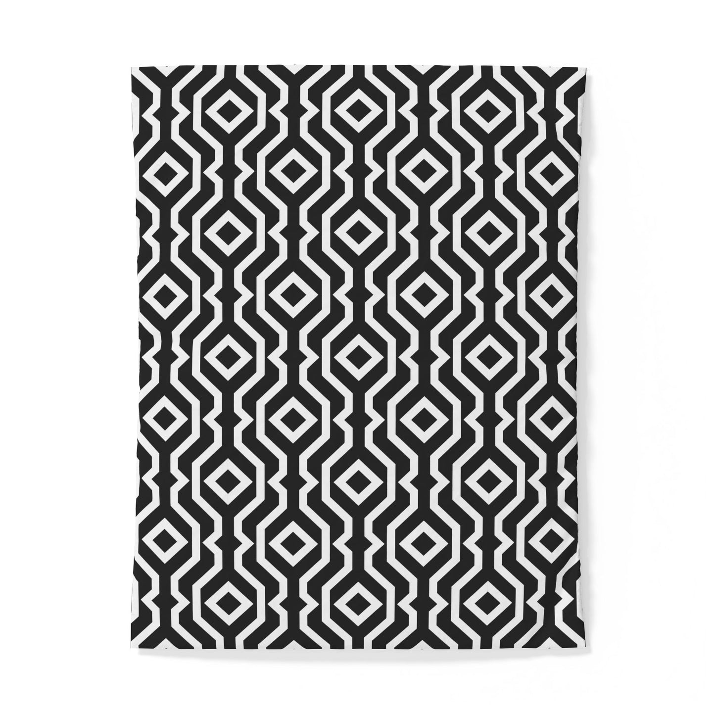 Geometric Hexagon Pattern Cotton Duvet Cover | Black White Modern Bedding
