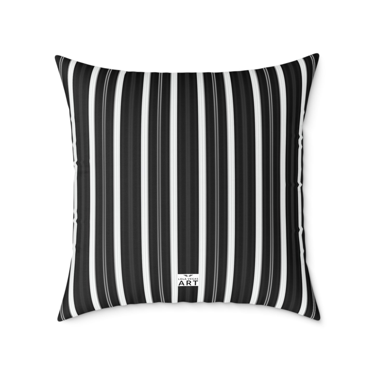 Black White Vertical Stripe Square Pillow | Modern Striped Cushion