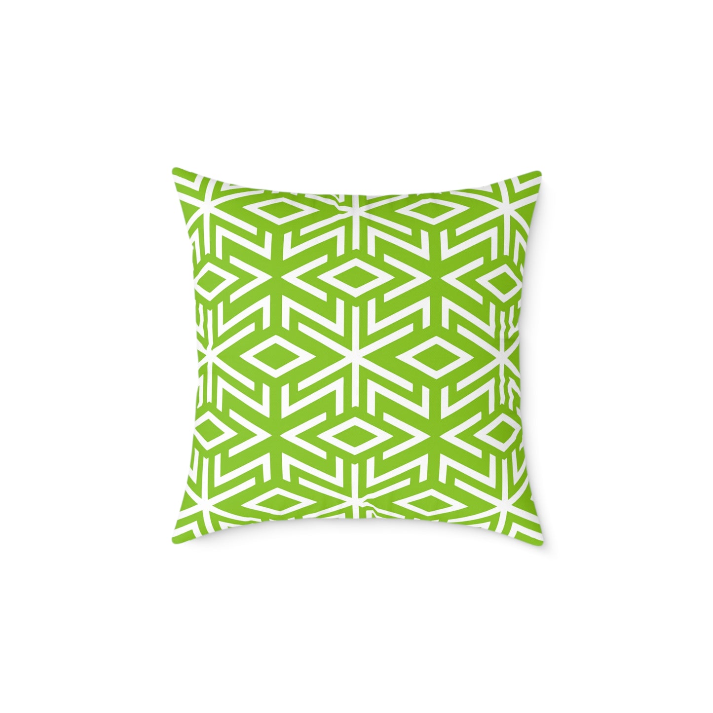 Green White Geometric Diamond Pattern Pillow | Square Throw Pillow,  Modern Home Decor, Couch Cushion, Gift for Homewarming, Stylish Accent Pillow