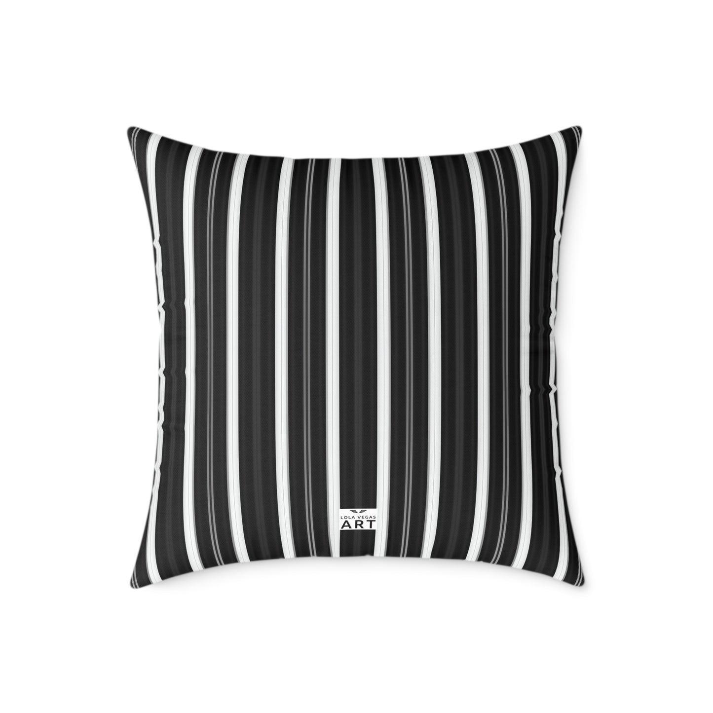 Black White Vertical Stripe Square Pillow | Modern Striped Cushion