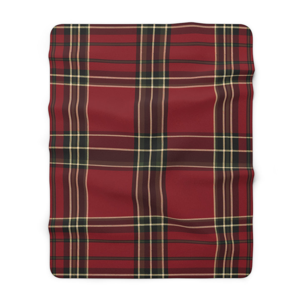 Red Plaid Tartan Sherpa Blanket | Cozy Holiday Throw