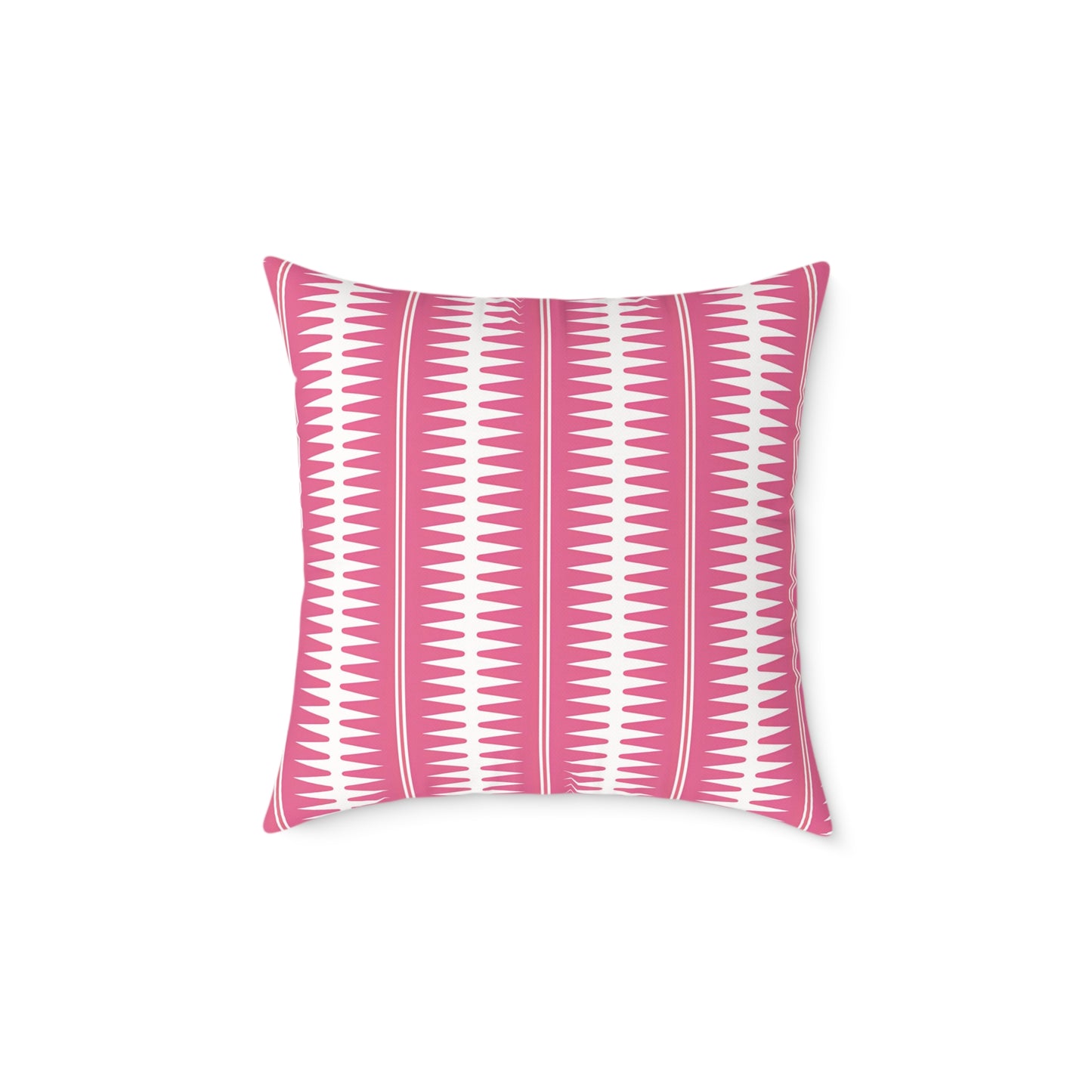Pink White Geometric Stripe Pattern Pillow | Square Throw Cushion