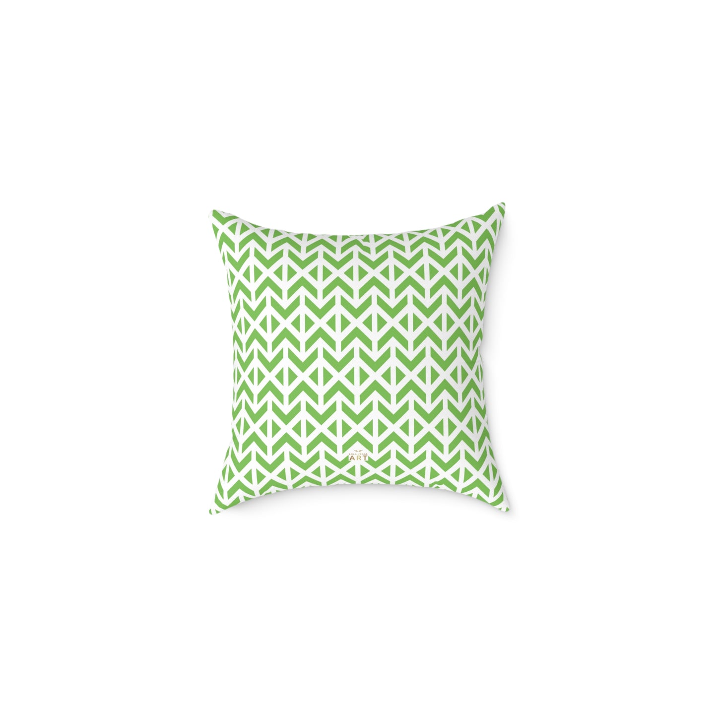 Green Geometric Arrow Pattern Pillow | Square Poly Canvas Pillow