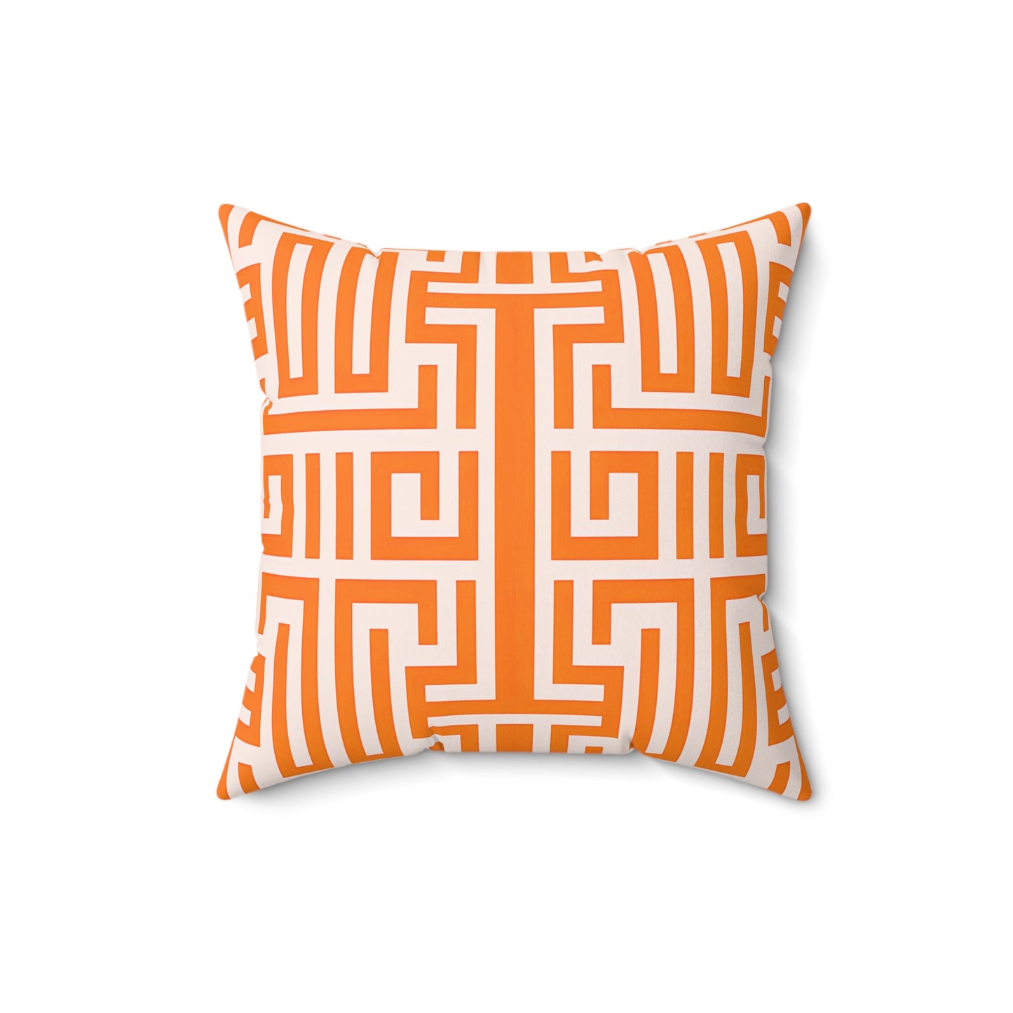 Geometric Patterned Pillow, Bright Orange Accent Cushion for Home Decor, Modern Throw Pillow for Living Room, Cozy Gift Idea