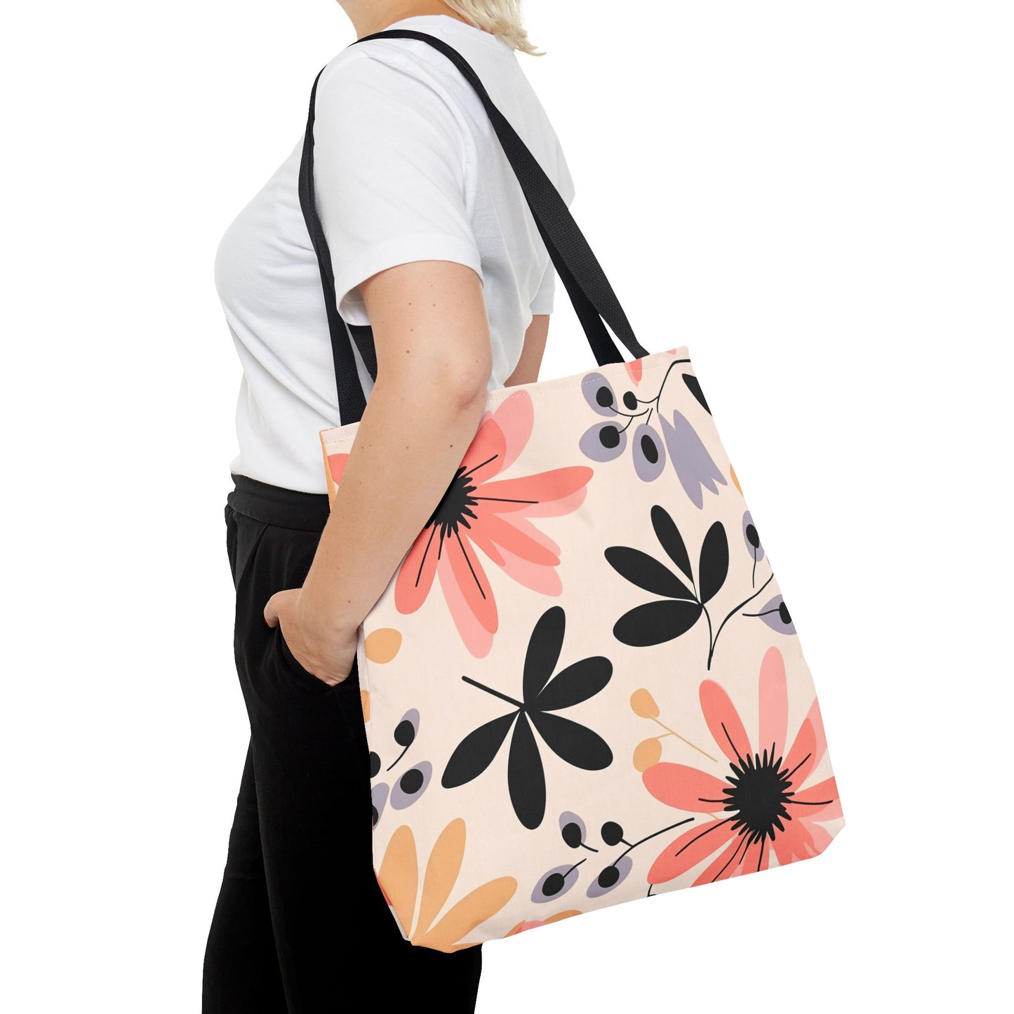 Floral Tote Bag, Chic Shopping Bag, Beach Bag, Eco-Friendly Gift, Flower Power Accessories, Flower Tote bag,