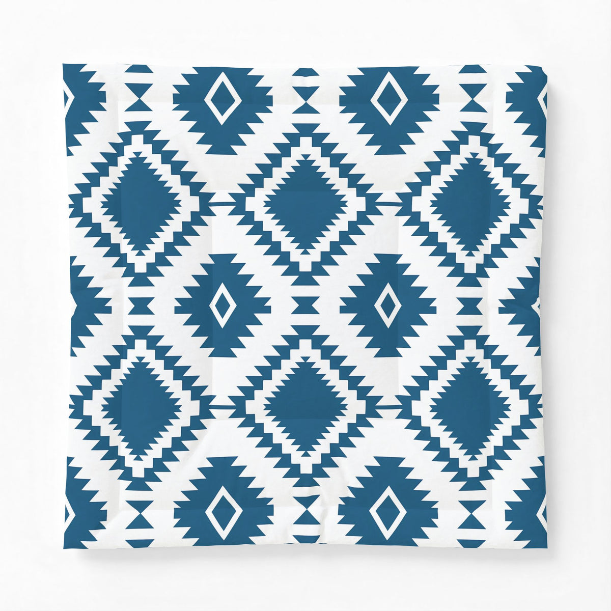 Blue Aztec Diamond Cotton Comforter | Southwestern Geometric Bedding