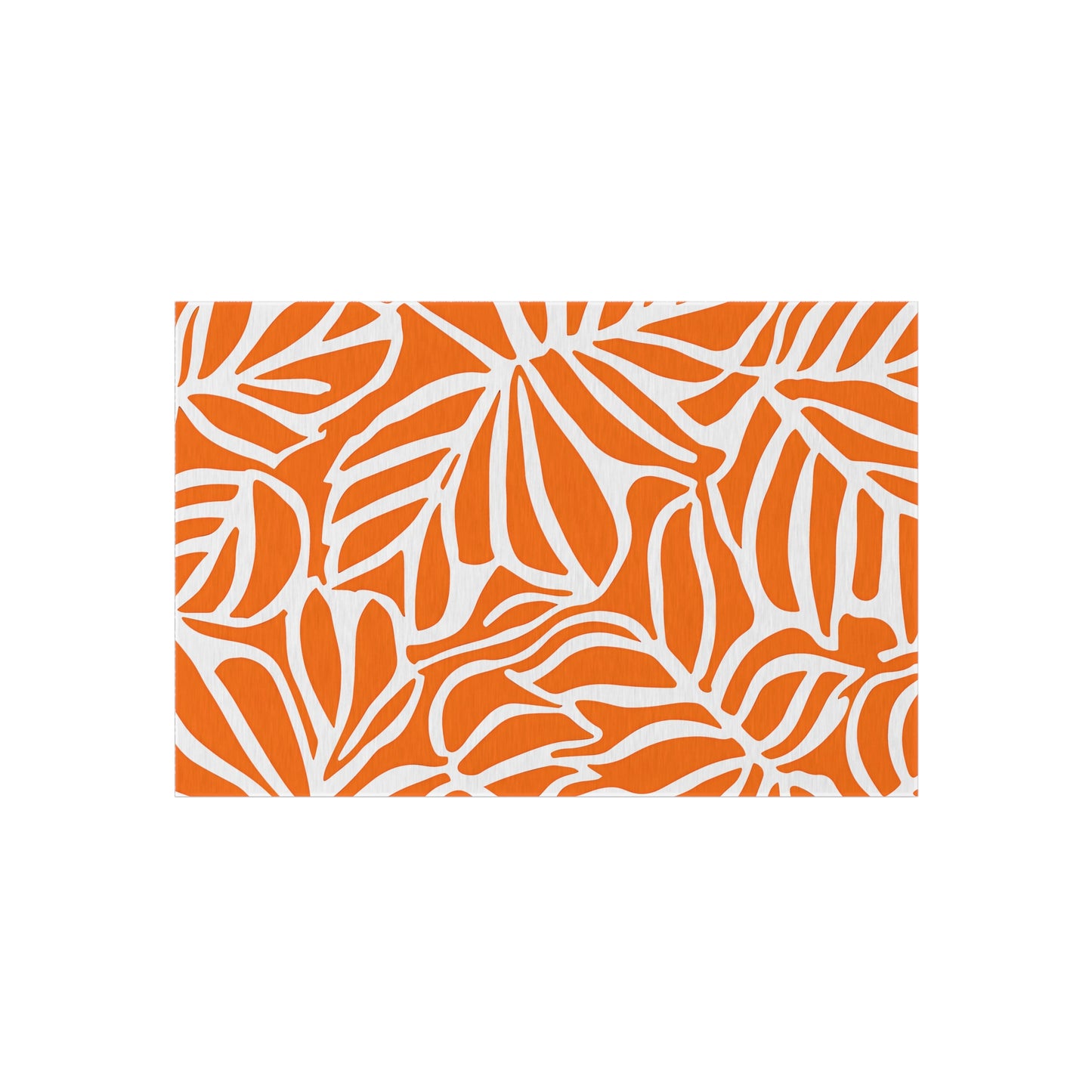Tropical Leaf Pattern Outdoor/Indoor Rug | Orange White