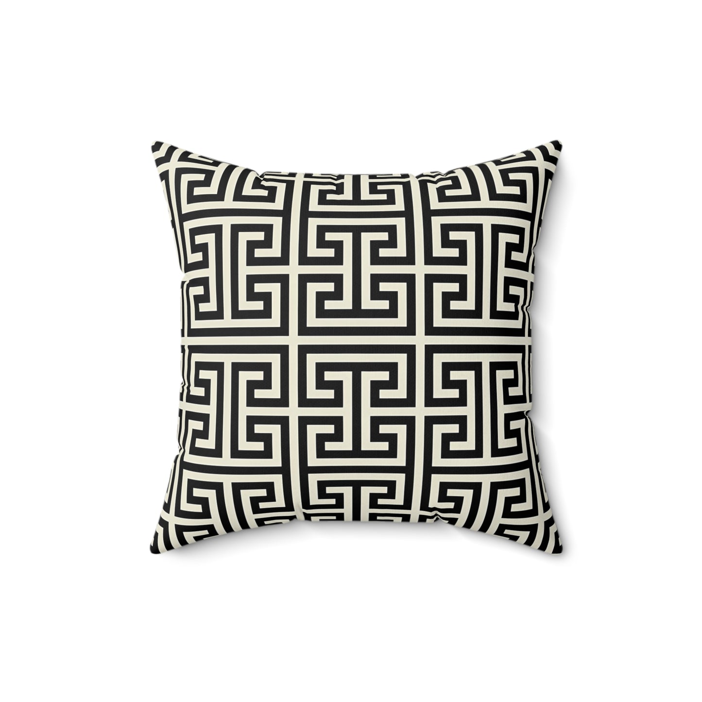 Greek Key Pattern Pillow | Geometric Black White Throw Pillow, Modern Home Decor