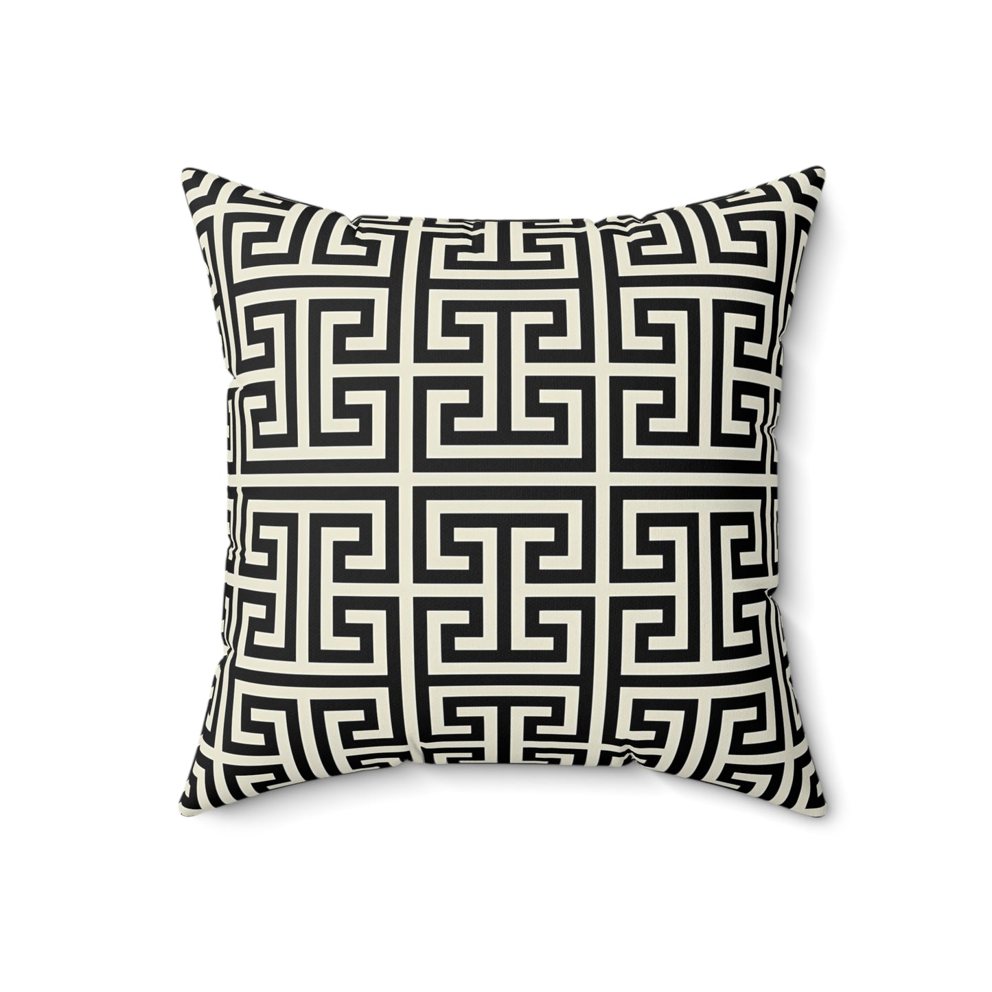 Greek Key Pattern Pillow | Geometric Black White Throw Pillow, Modern Home Decor