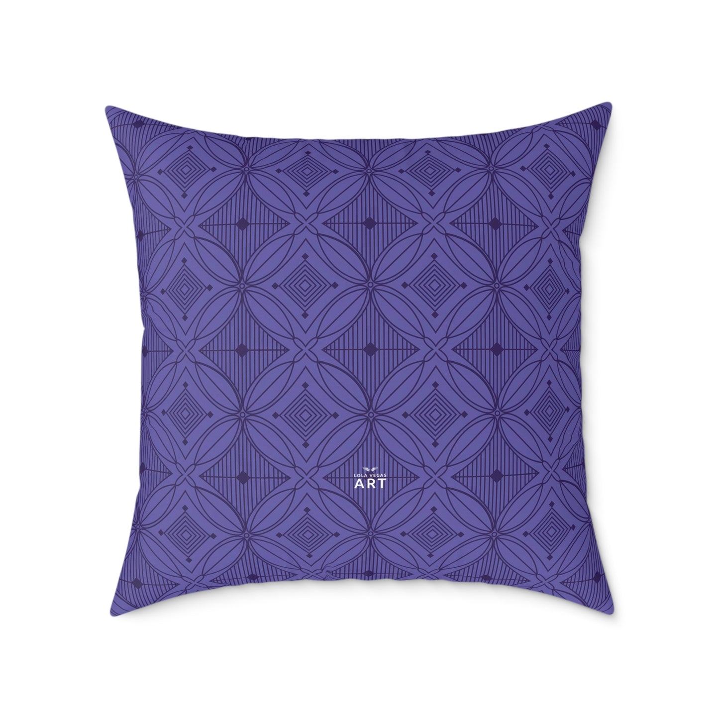 Geometric Mosaic Pattern Square Poly Canvas Pillow | Purple Tile Design
