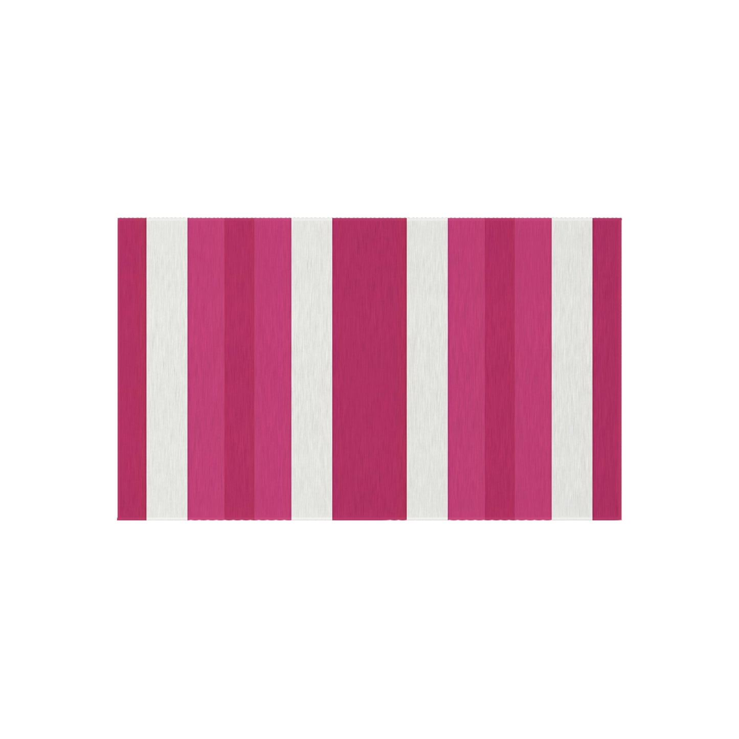 Pink and White Striped Outdoor/Indoor Rug | Patio Mat, Sunroom Deck