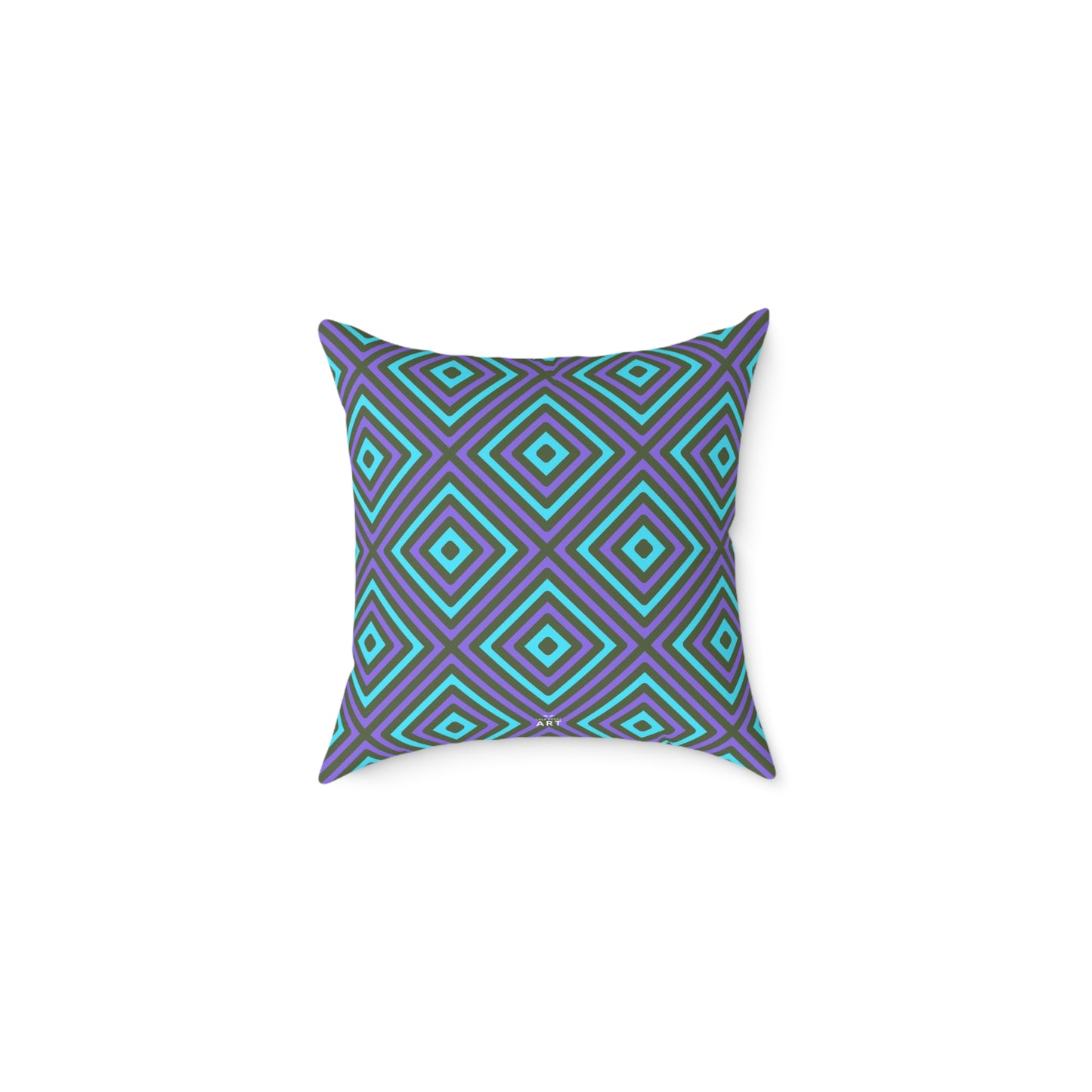 Teal & Purple Geometric Diamond Pattern Square Pillow | Modern Throw Pillow, Cozy Living Room, Stylish Bedroom Accent, Unique Gift Ideas