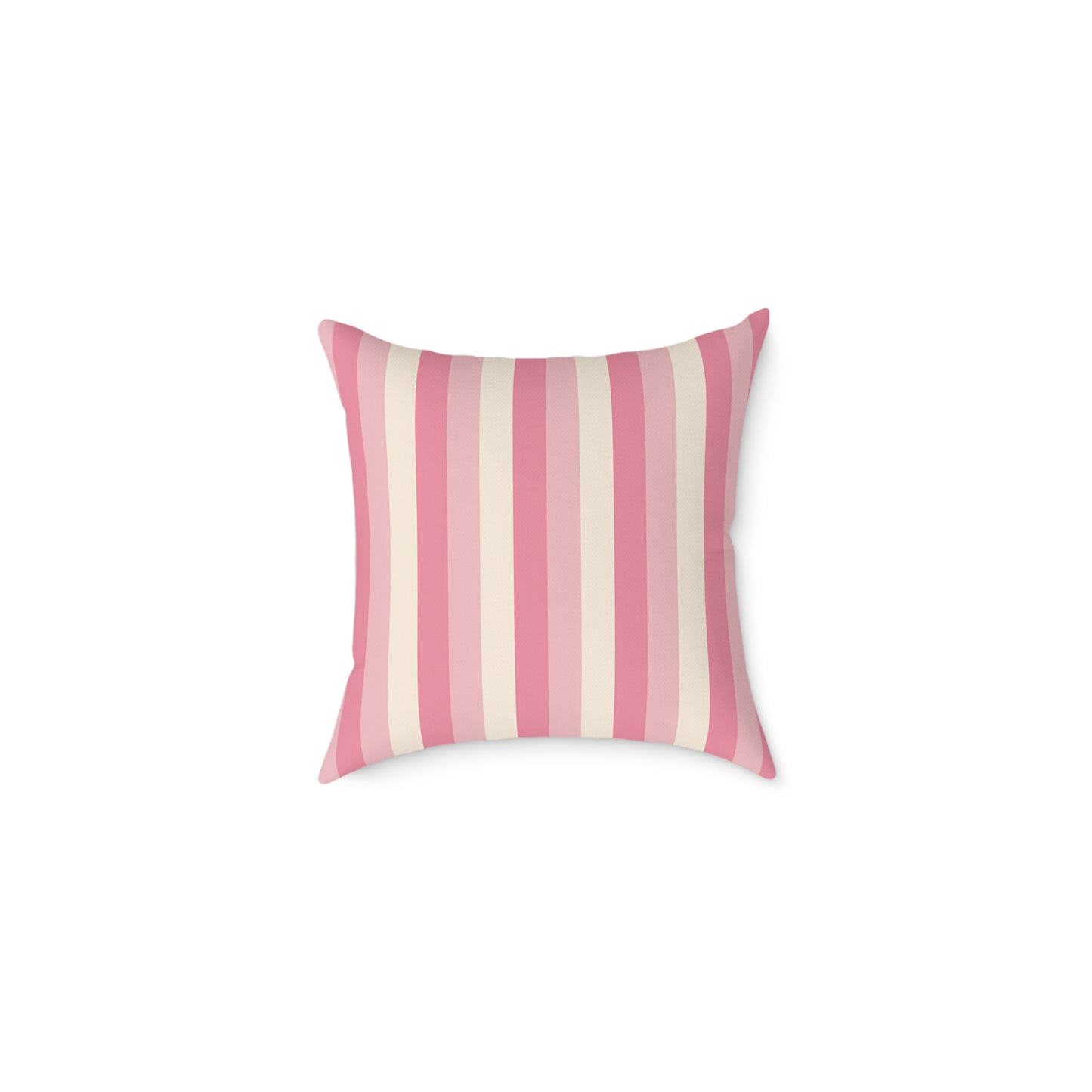Pink Creme Stripe Square Pillow | Pastel Striped Throw Cushion