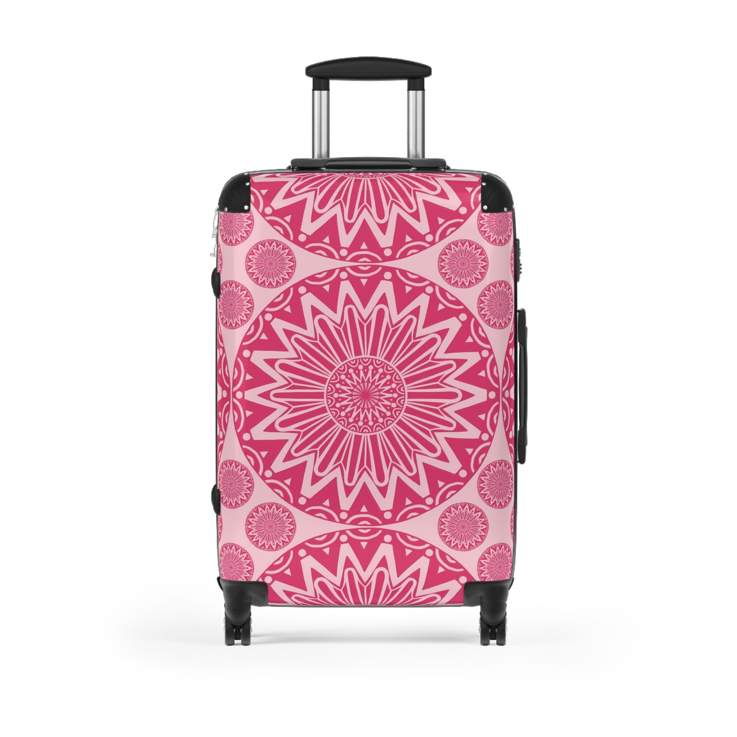 Pink Bohemian Mandala Suitcase, Stylish Luggage Cover for Travel, Unique Bag, Holiday Gift, Travel Accessory, Personalized Journey