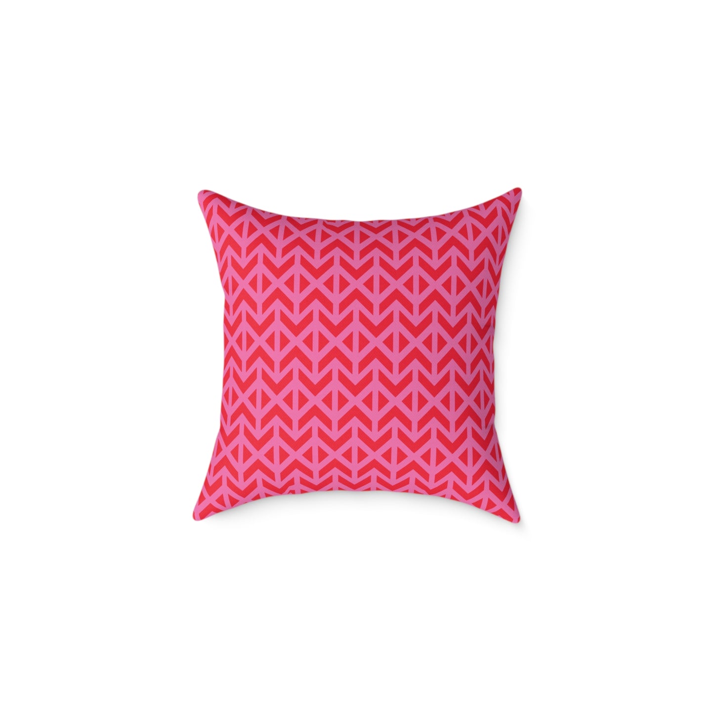 Pink Red Chevron Pattern Square Pillow | Geometric Throw Pillow