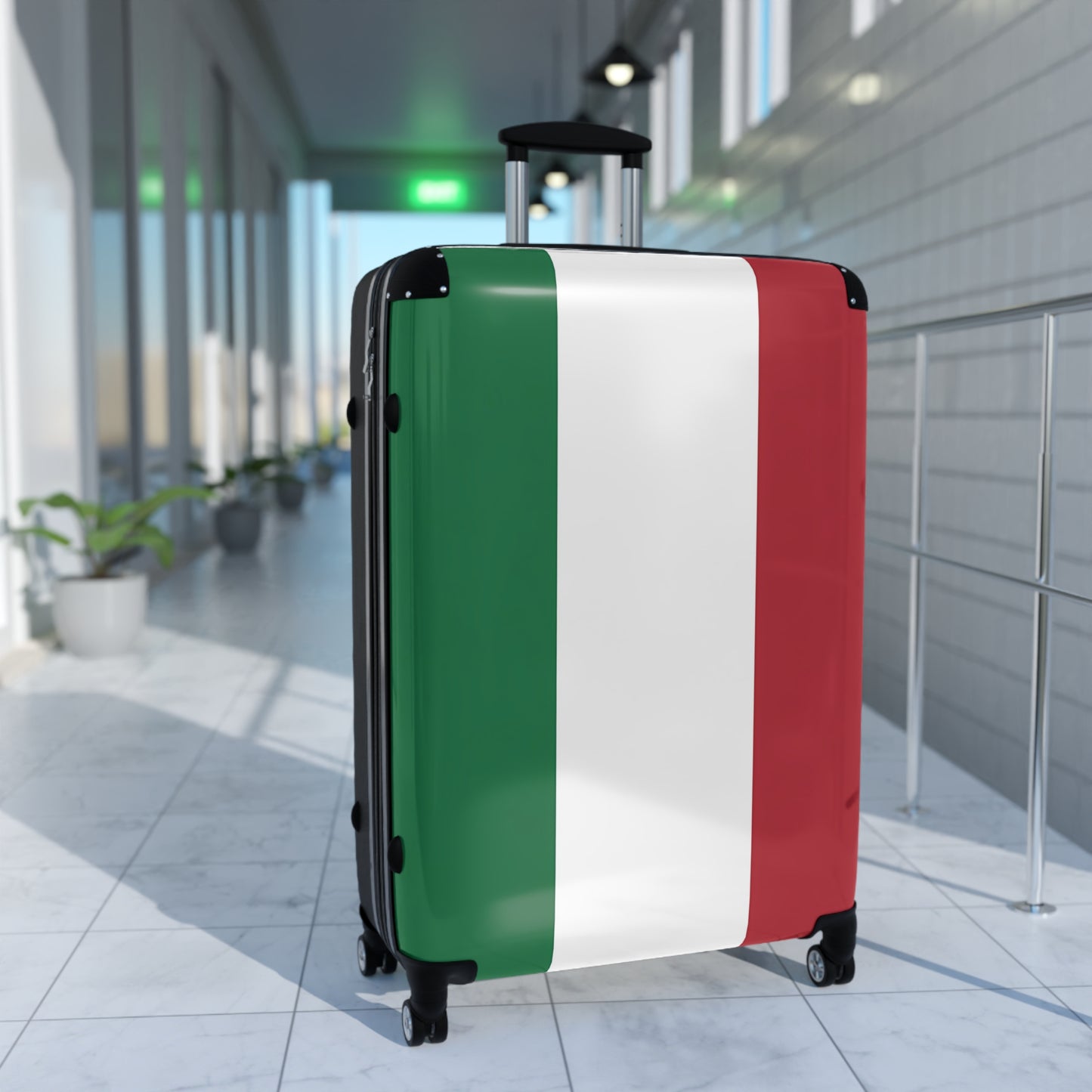Italian Flag Suitcase | Green White Red Luggage, Travel Spinner