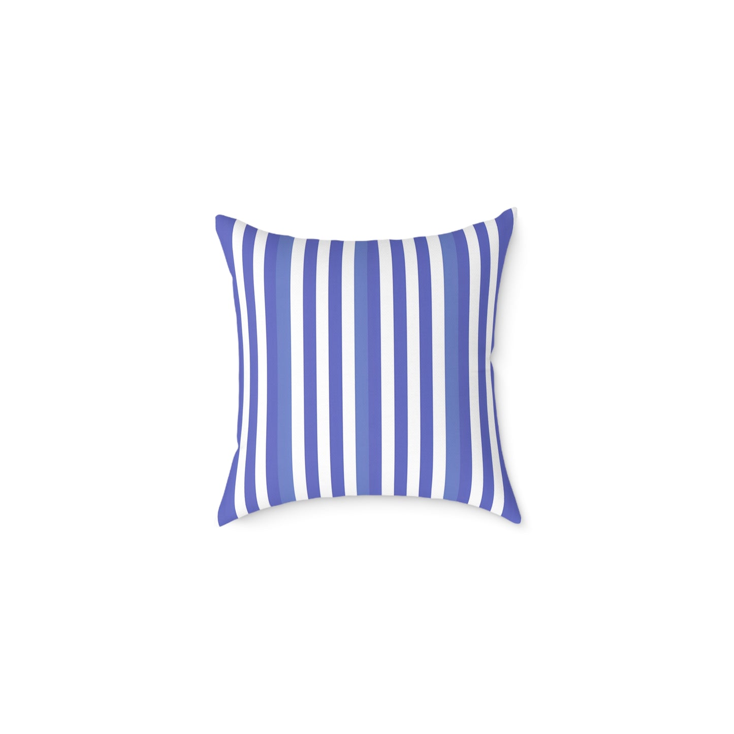 Periwinkle Purple White Vertical Stripe Pillow | Coastal Nautical Cushion Cover