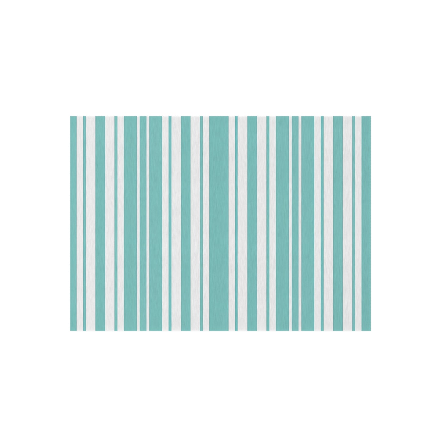 Aqua Stripe Outdoor/Indoor Rug | Teal Blue Striped Patio Mat