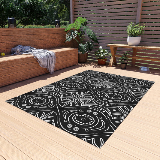 Stylish Outdoor Rug for Patio Decor, Modern Outdoor Mat for Deck, Stylish Area Rug for Garden, Versatile Floor Covering for Entertaining - LOLA VEGAS ART