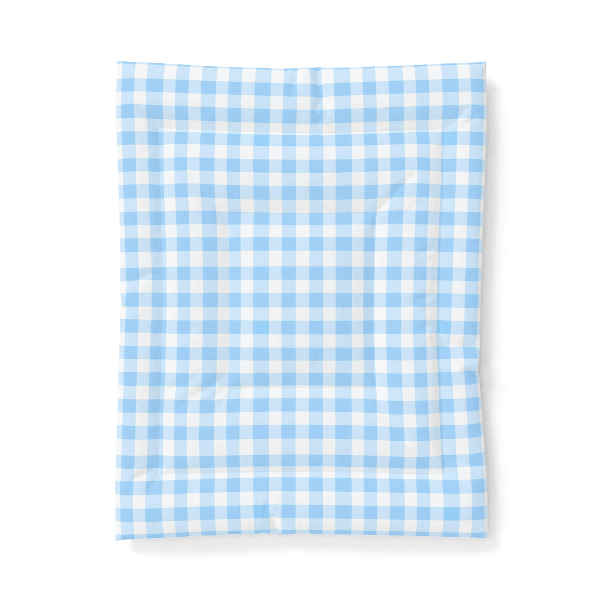 Blue White Gingham Plaid Cotton Comforter | Light Buffalo Check Bedding
