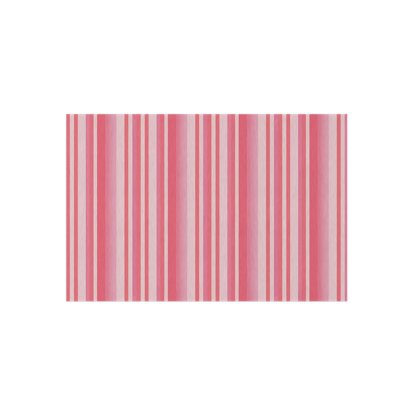 Medium Pink Light Pink Stripe Pattern Outdoor/Indoor Rug | Patio Mat, Water-Resistant Deck Rug