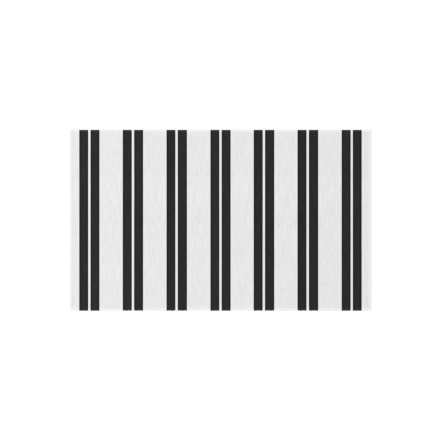 Black and White Vertical Stripe Outdoor/Indoor Rug | Modern Patio Mat