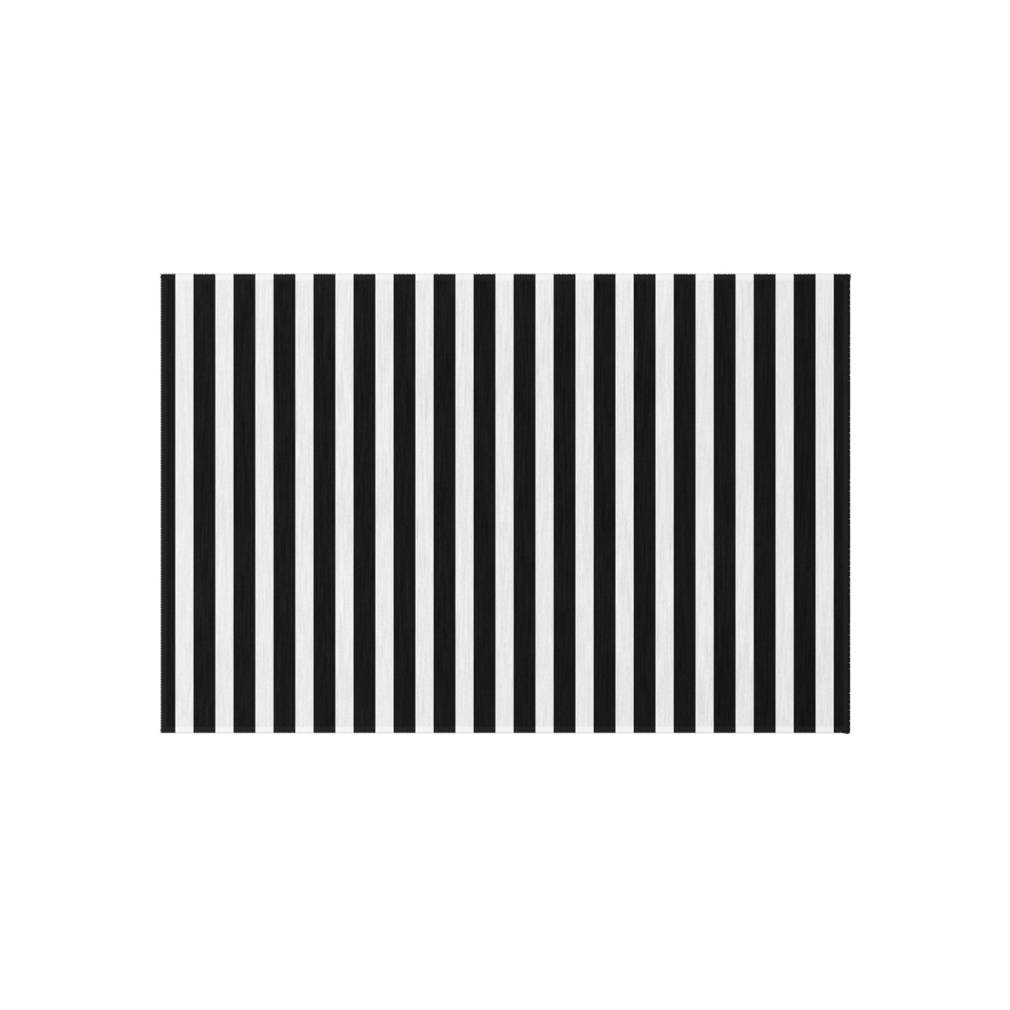 Black and White Stripe Indoor/Outdoor Rug | Patio Mat, Modern Chevron-Free Design