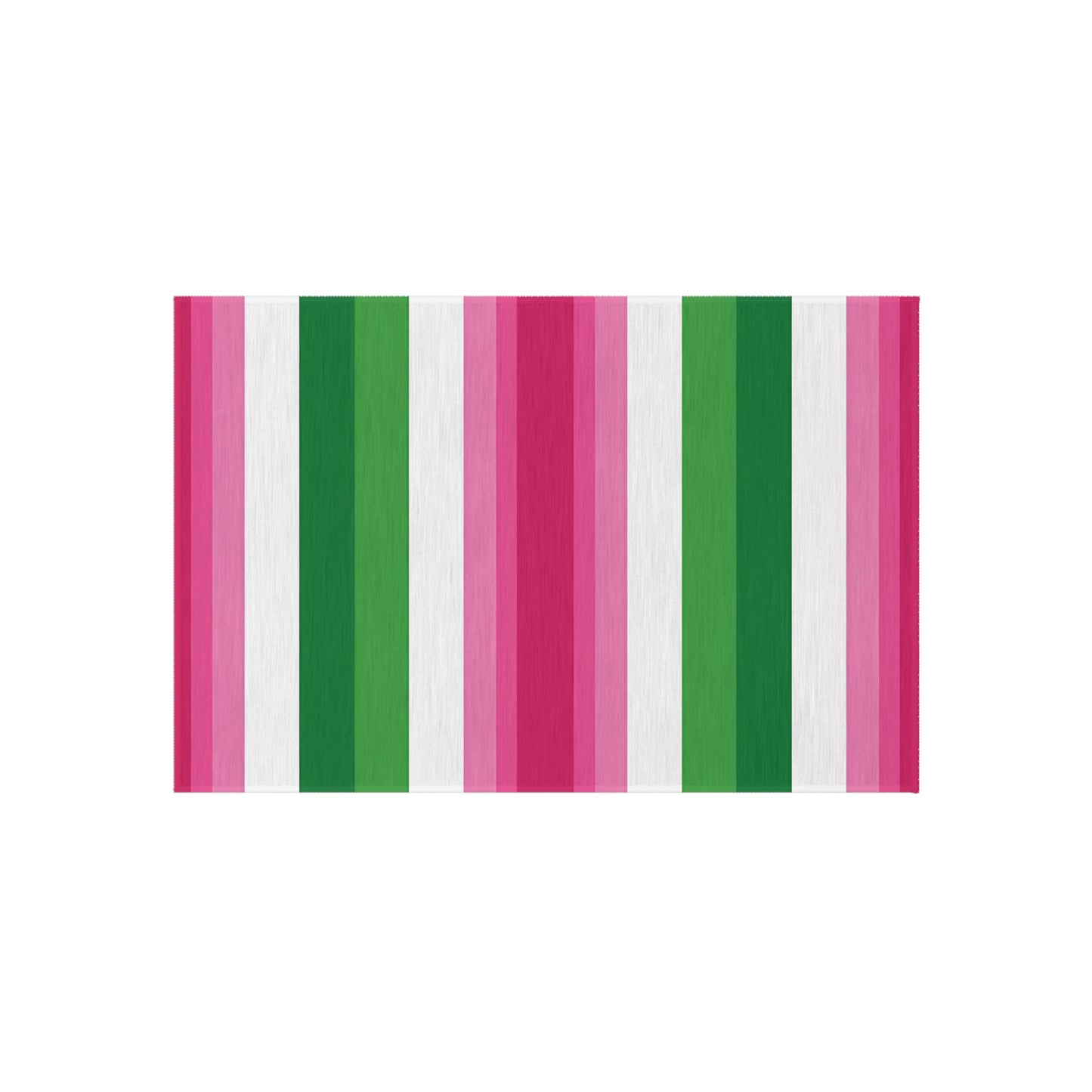 Pink Green Stripe Outdoor/IndoorRug | Striped Patio Mat