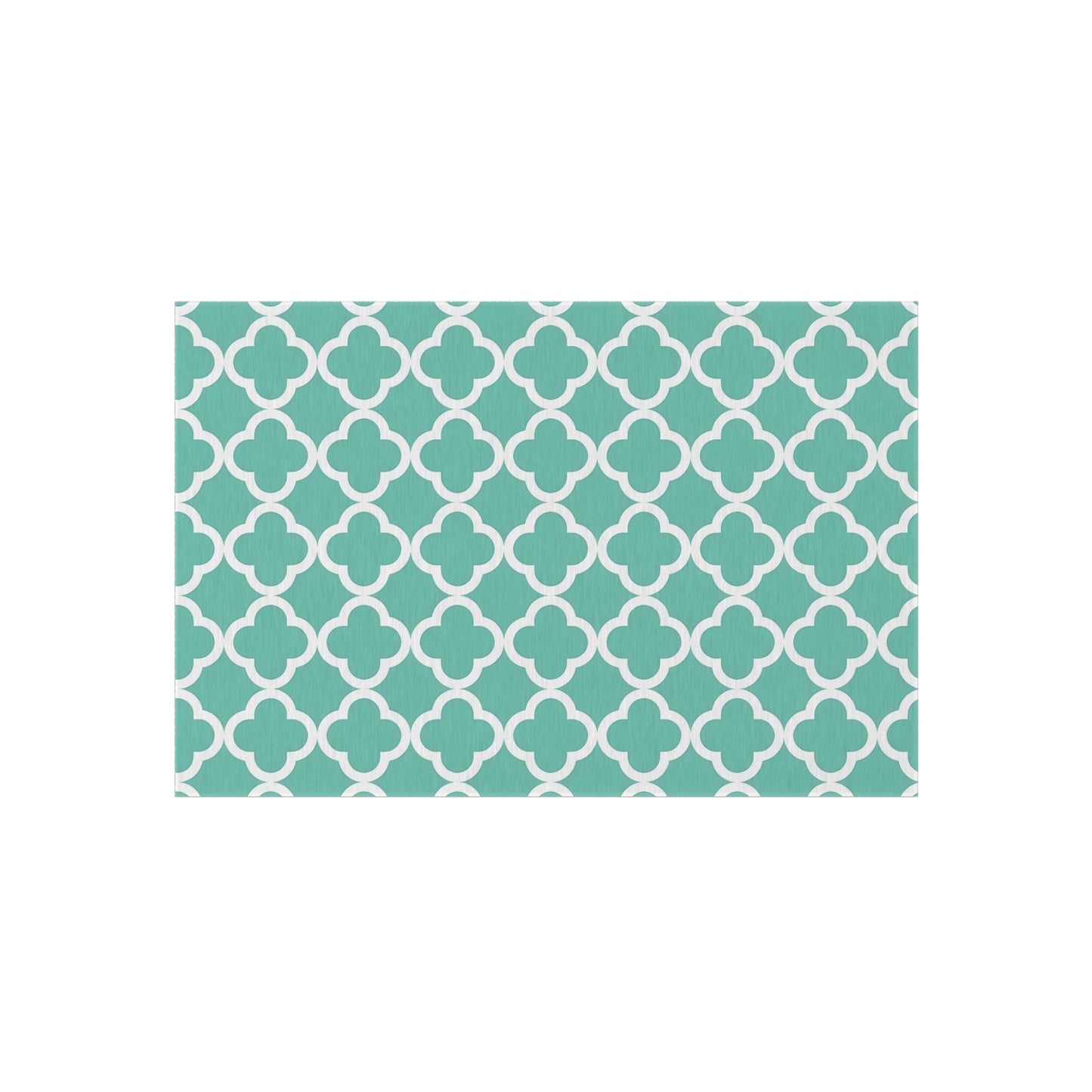 Teal Moroccan Trellis Outdoor/Indoor Rug | Geometric Patio Mat