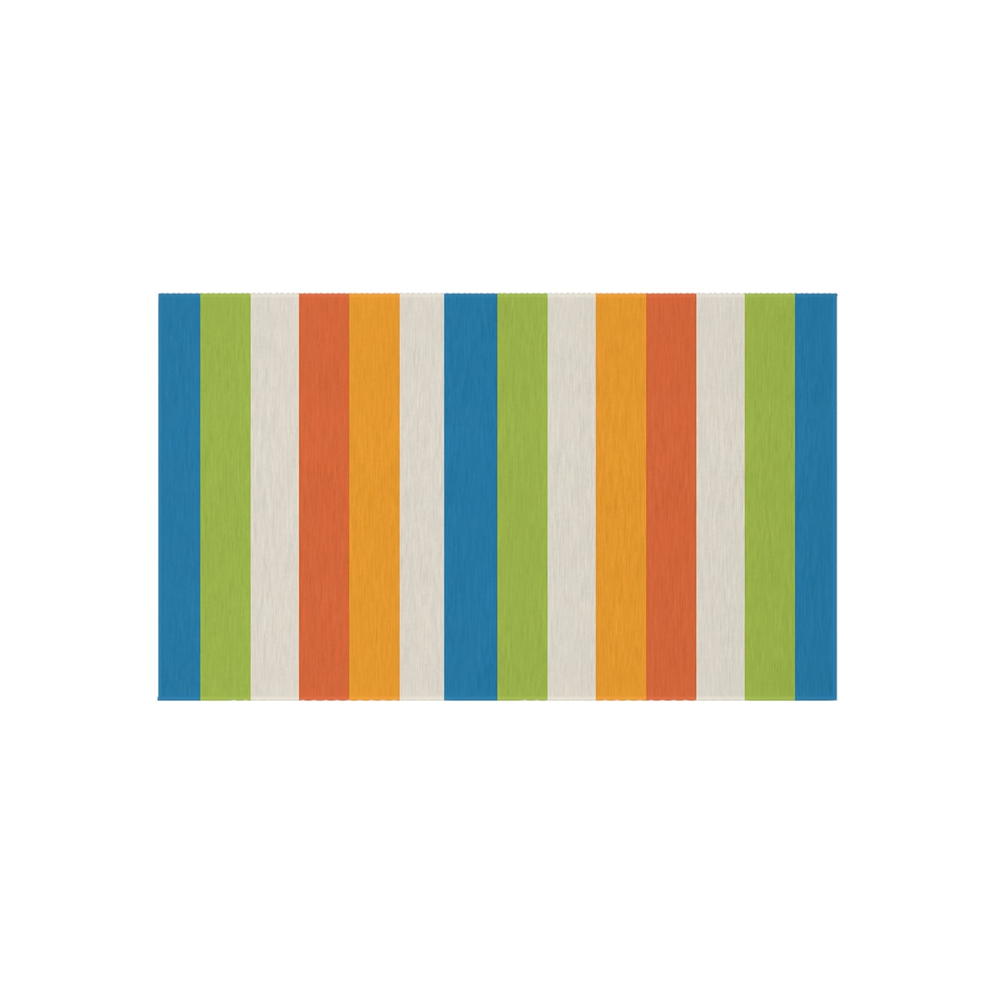 Colorful Vertical Stripes Outdoor/Indoor Rug | Patio Mat, Blue Orange Green