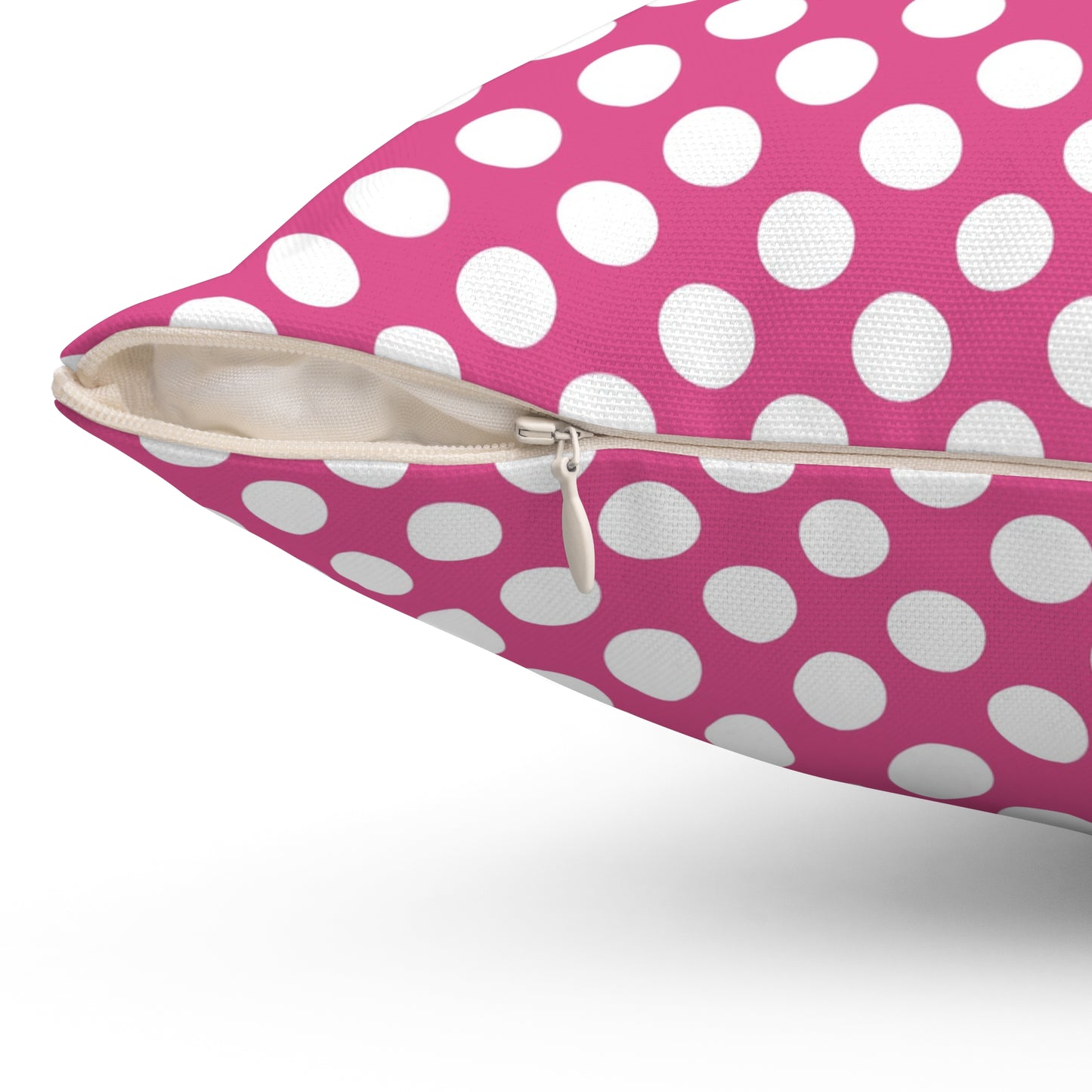 Pink Polka Dot Decorative Pillow, Colorful Home Decor, Cozy Cushion for Living Room, Gift for Her, Bright Modern Design, Midcentury Modern