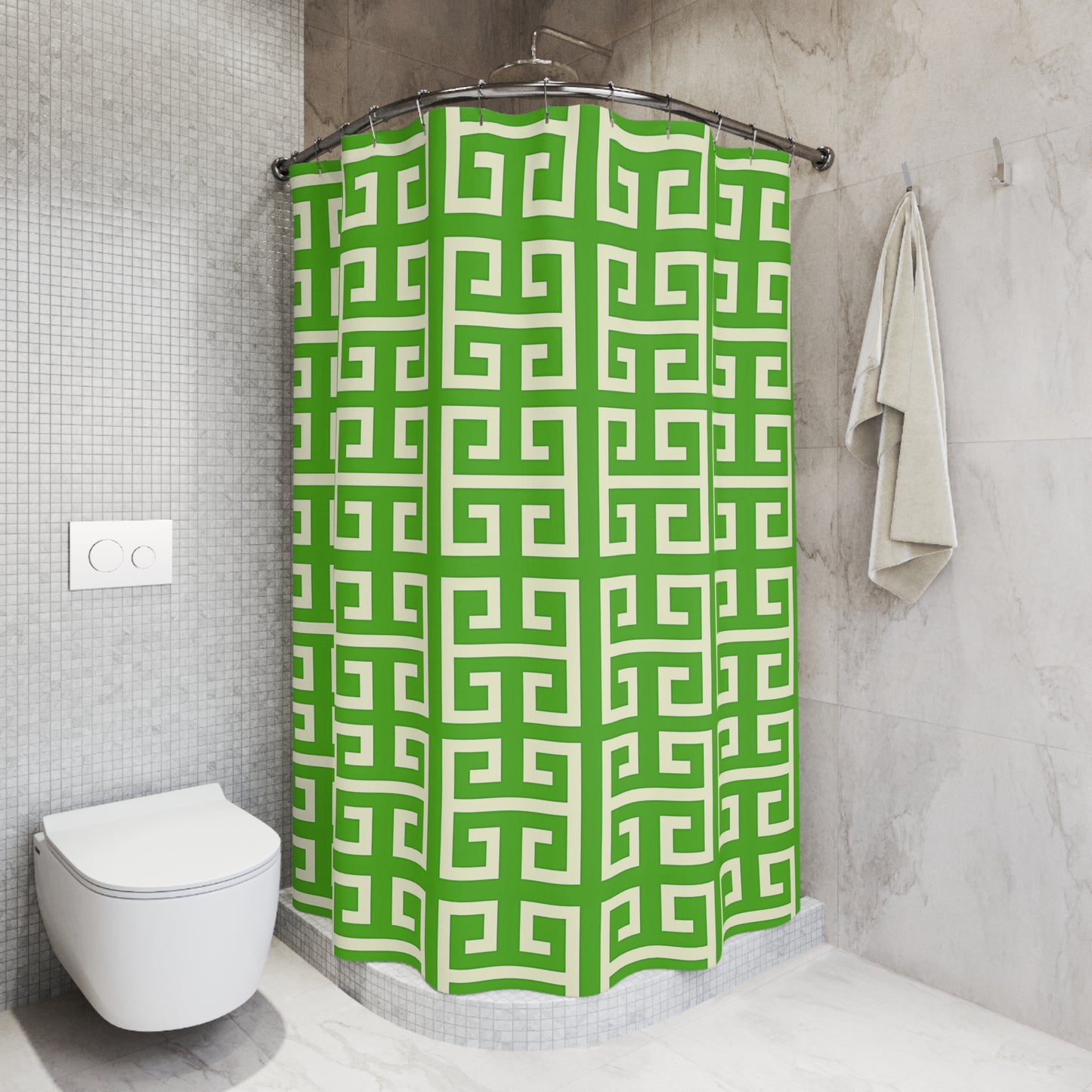 Copy of Chic Green Greek Key Shower Curtain, Modern Bath Decor, Stylish Bathroom Accessory, Home Makeover, Gift for Housewarming