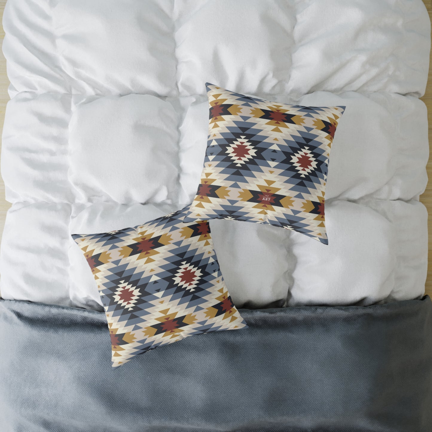Southwestern Aztec Geometric Square Pillow | Canvas Pillow