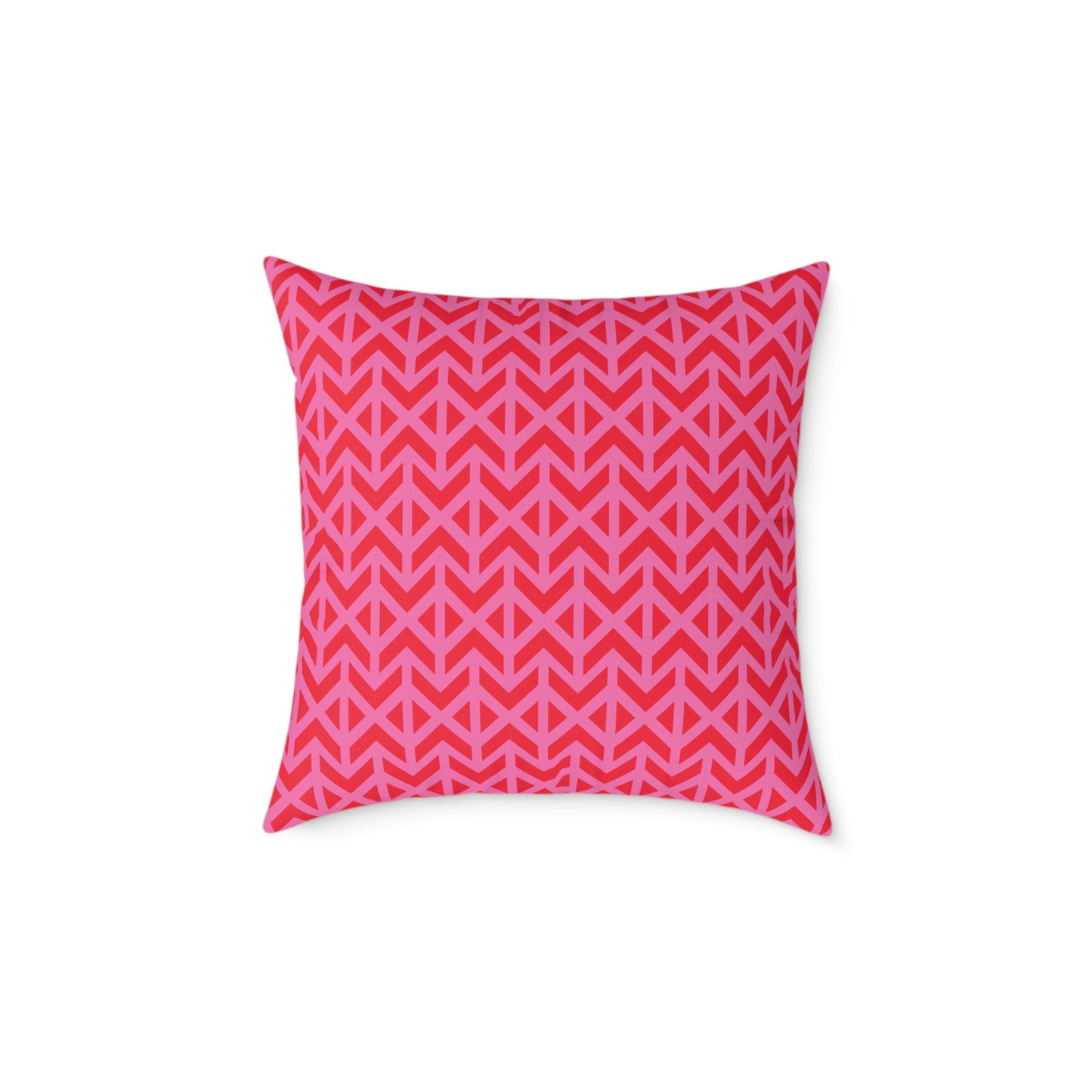 Pink Red Chevron Pattern Square Pillow | Geometric Throw Pillow