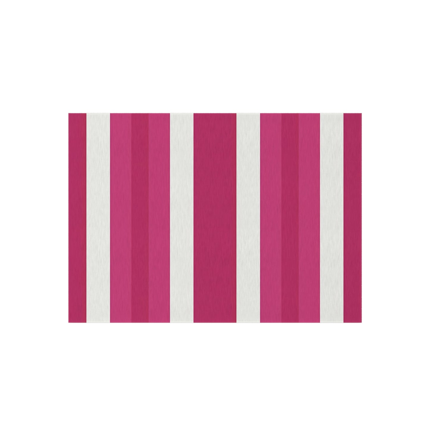 Pink and White Striped Outdoor/Indoor Rug | Patio Mat, Sunroom Deck