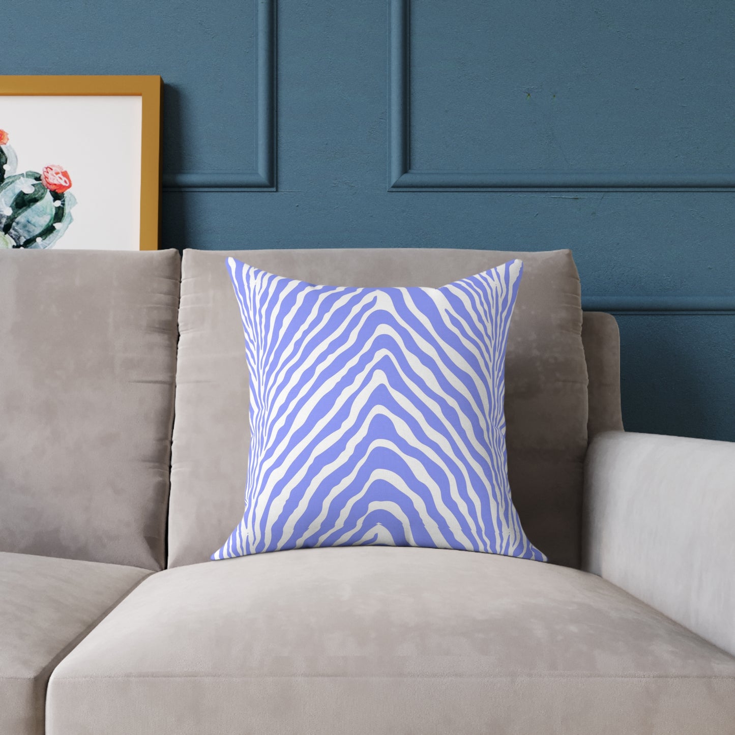 Lavender Zebra Stripe Square Pillow | Animal Print Cushion