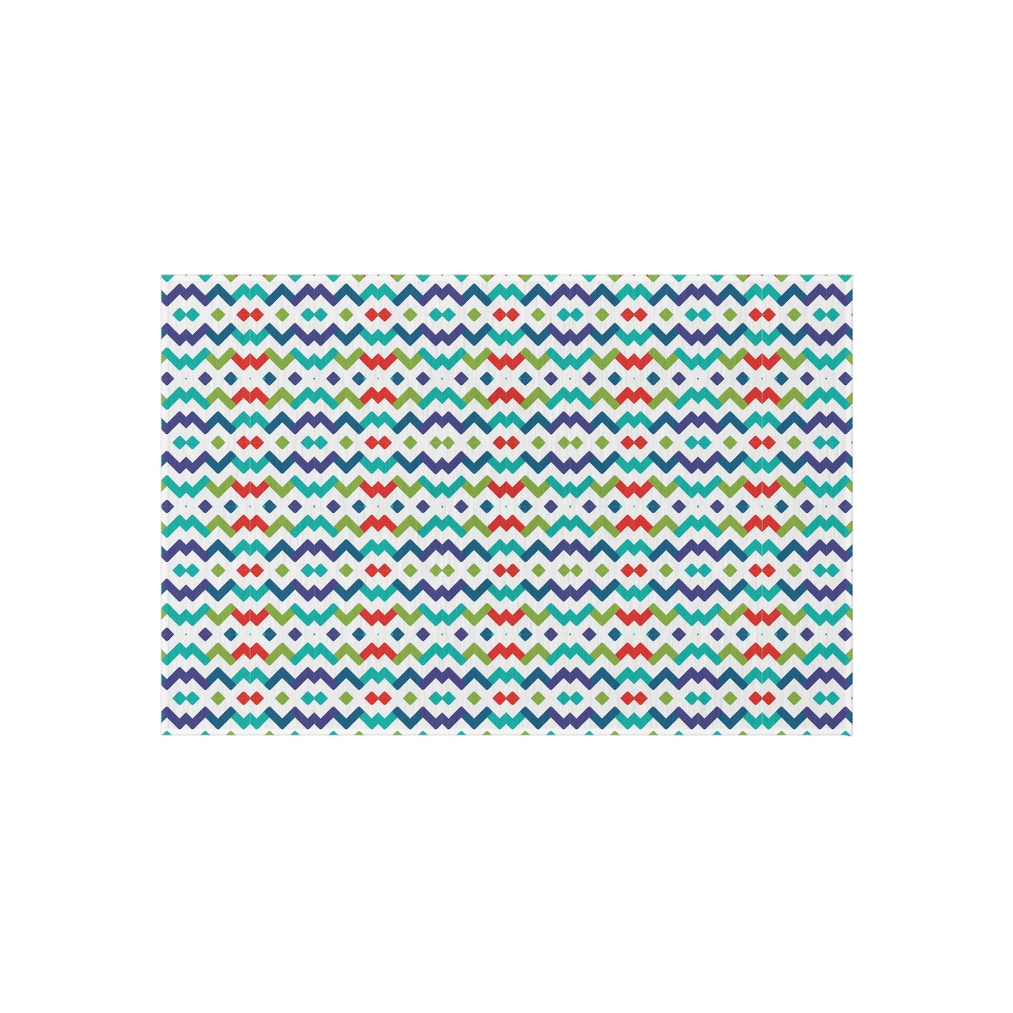 Chevron Zigzag Pattern Outdoor/Indoor Rug | Colorful Geometric Patio Mat