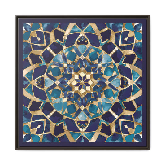 Framed Blue Moroccan Mosaic Wall Art — Matte Canvas Print